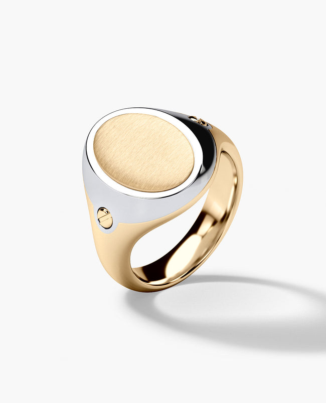 Ready to Ship - LODESTAR Two-Tone Gold Signet Ring
